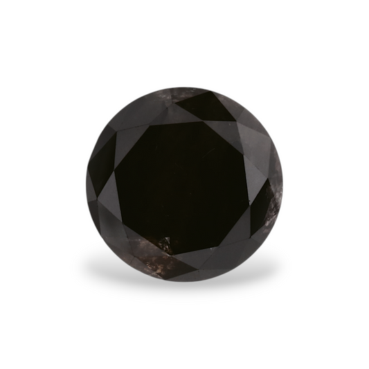 GIA 1.14 Carat Natural Fancy Black Round Diamond SE-6619GN