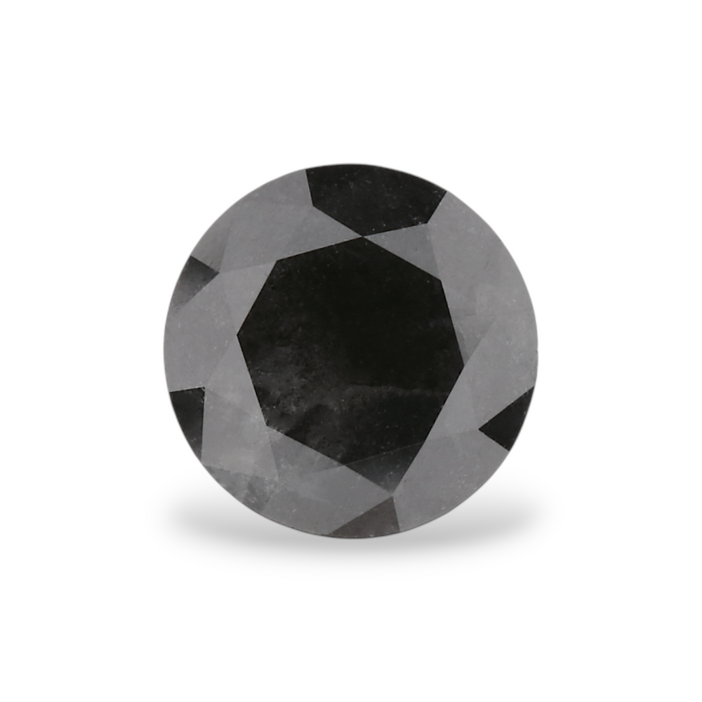 GIA 1.00 Carat Natural Fancy Black Round Diamond SE-6635GN