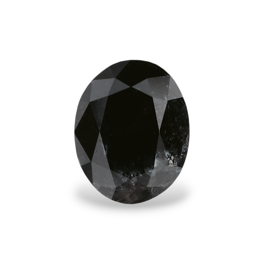 GIA 0.94 Carat Natural Fancy Black Oval Diamond SE-6659GN