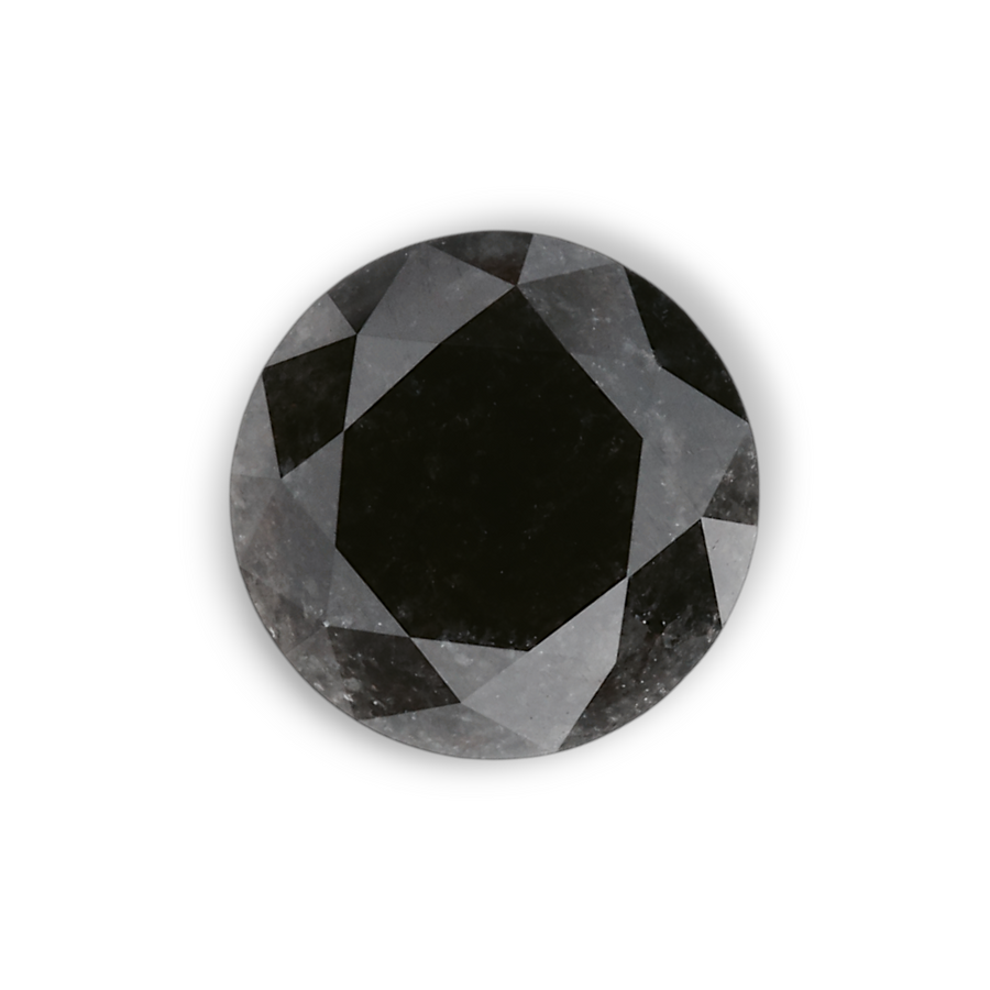 GIA 1.39 Carat Natural Fancy Black Round Diamond SE-6819GN