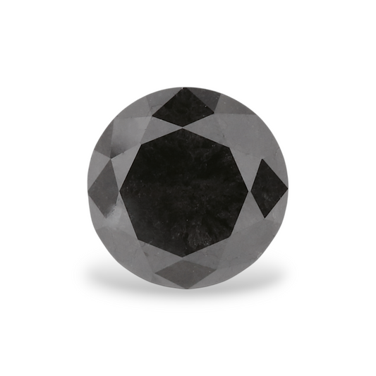 GIA 1.00 Carat Natural Fancy Black Round Diamond SE-6955GN