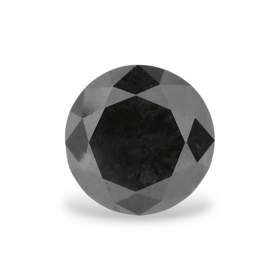 GIA 1.00 Carat Natural Fancy Black Round Diamond SE-6955GN