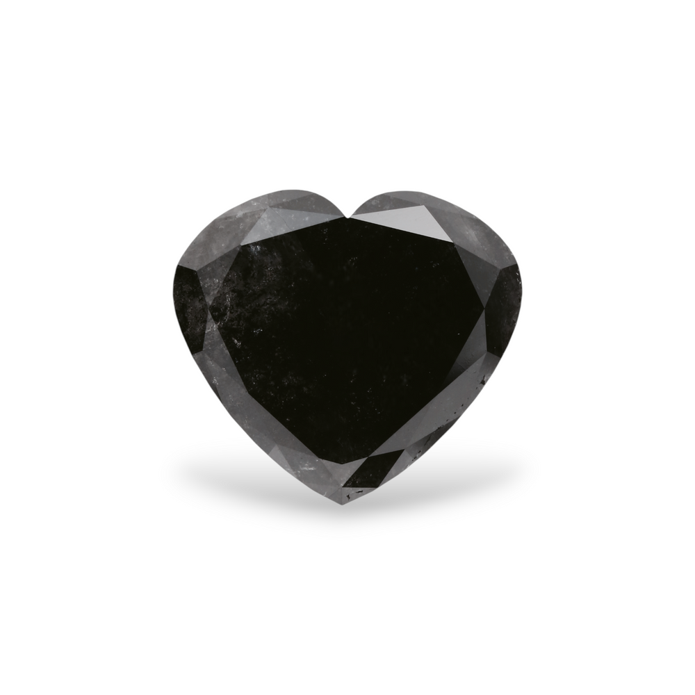 GIA 5.67 Carat Natural Fancy Black Heart Diamond SE-6958GN