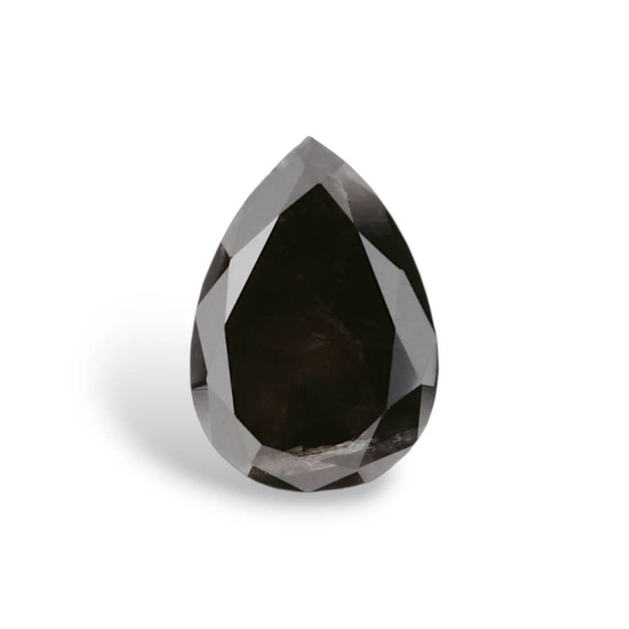 GIA 1.00 Carat Natural Fancy Black Pear Diamond SE-6972GN