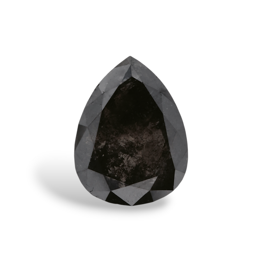 GIA 0.89 Carat Natural Fancy Black Pear Diamond SE-6976GN