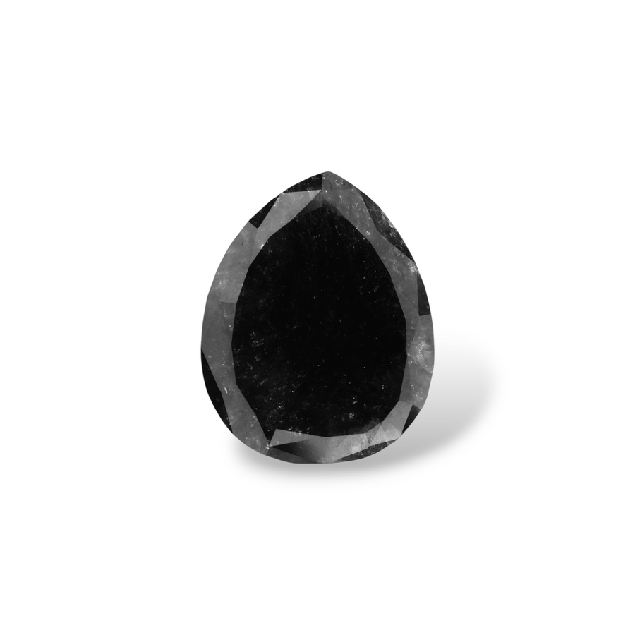 GIA 4.70 Carat Natural Fancy Black Pear Diamond SE-7065GN