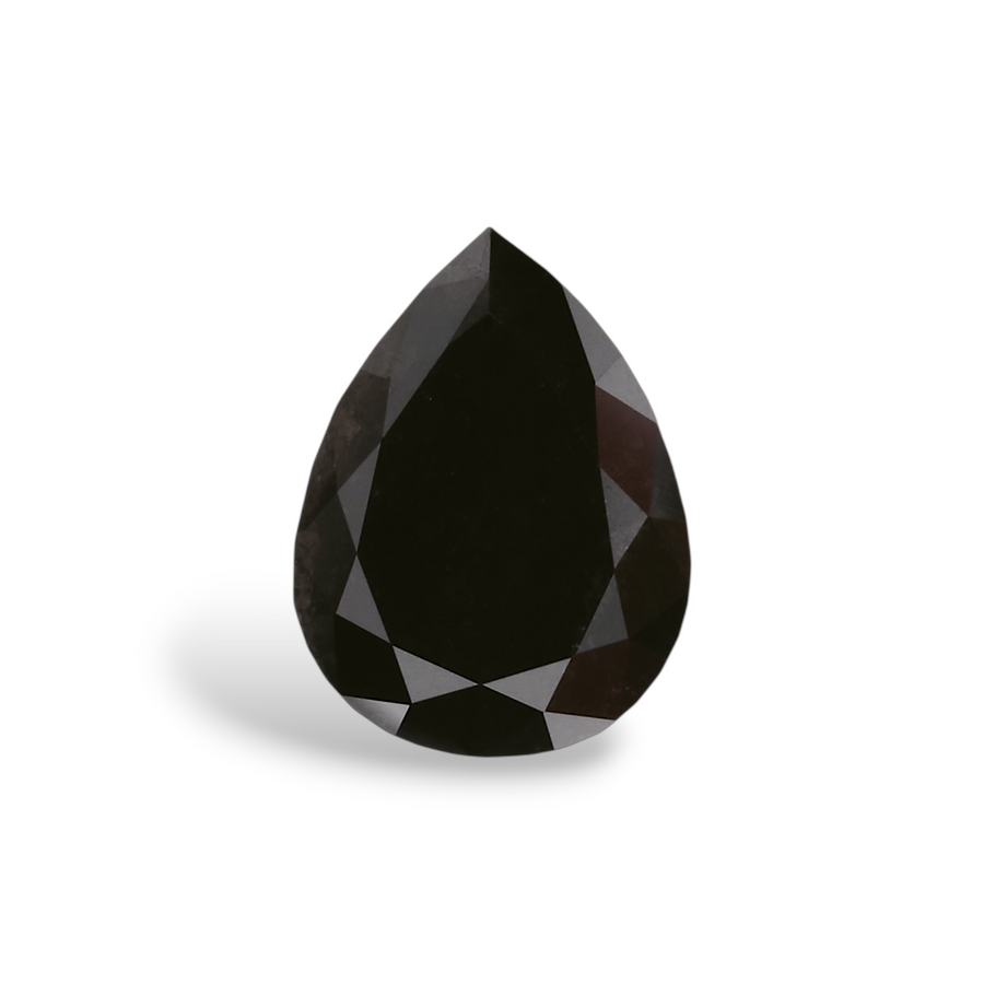 GIA 1.18 Carat Natural Fancy Black Pear Diamond SE-7075GN