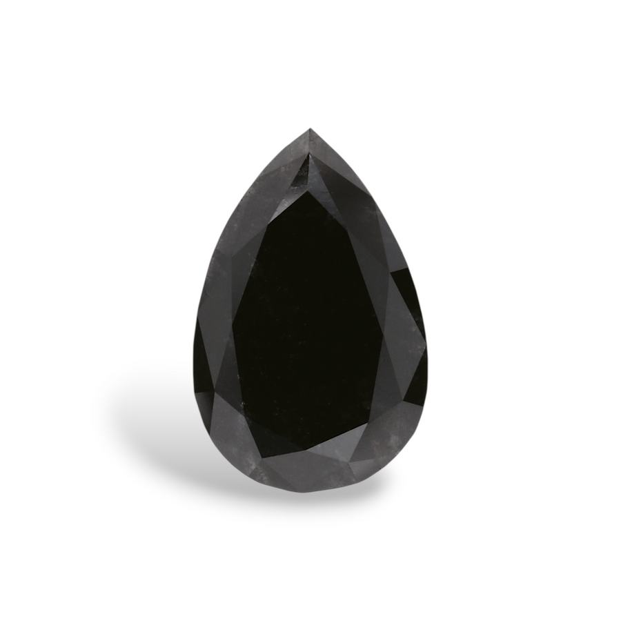 GIA 1.46 Carat Natural Fancy Black Pear Diamond SE-7080GN