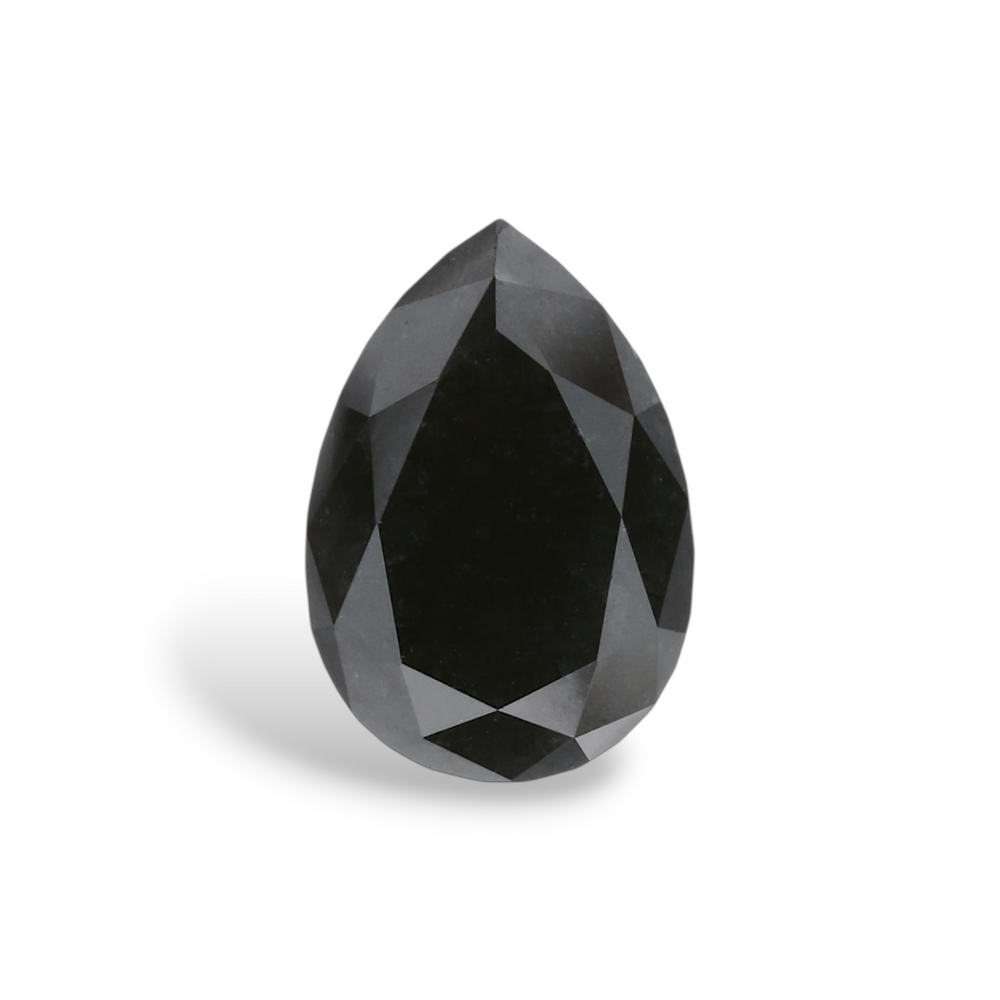 GIA 1.37 Carat Natural Fancy Black Pear Diamond SE-7082GN
