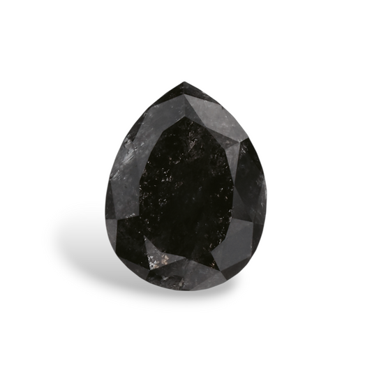 GIA 0.72 Carat Natural Fancy Black Pear Diamond SE-7086GN