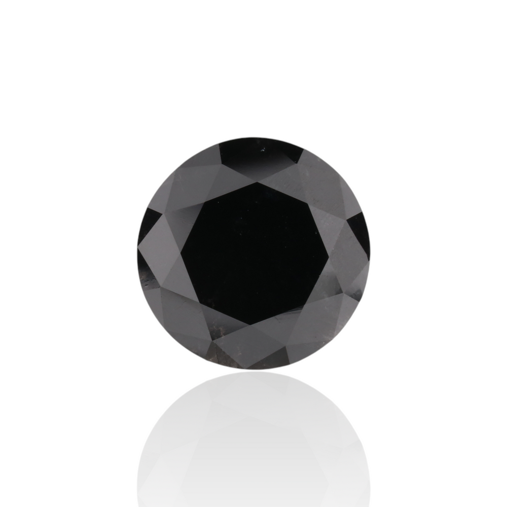 GIA 3.84 Carat Natural Fancy Black Round Diamond SE-7202GNA