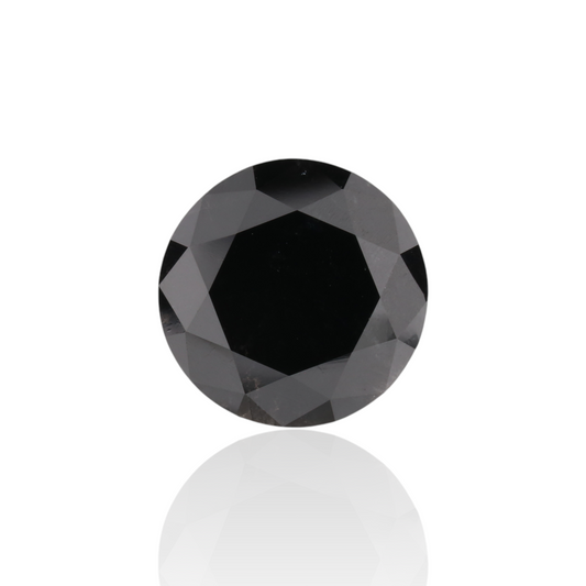 GIA 3.84 Carat Natural Fancy Black Round Diamond SE-7202GNA