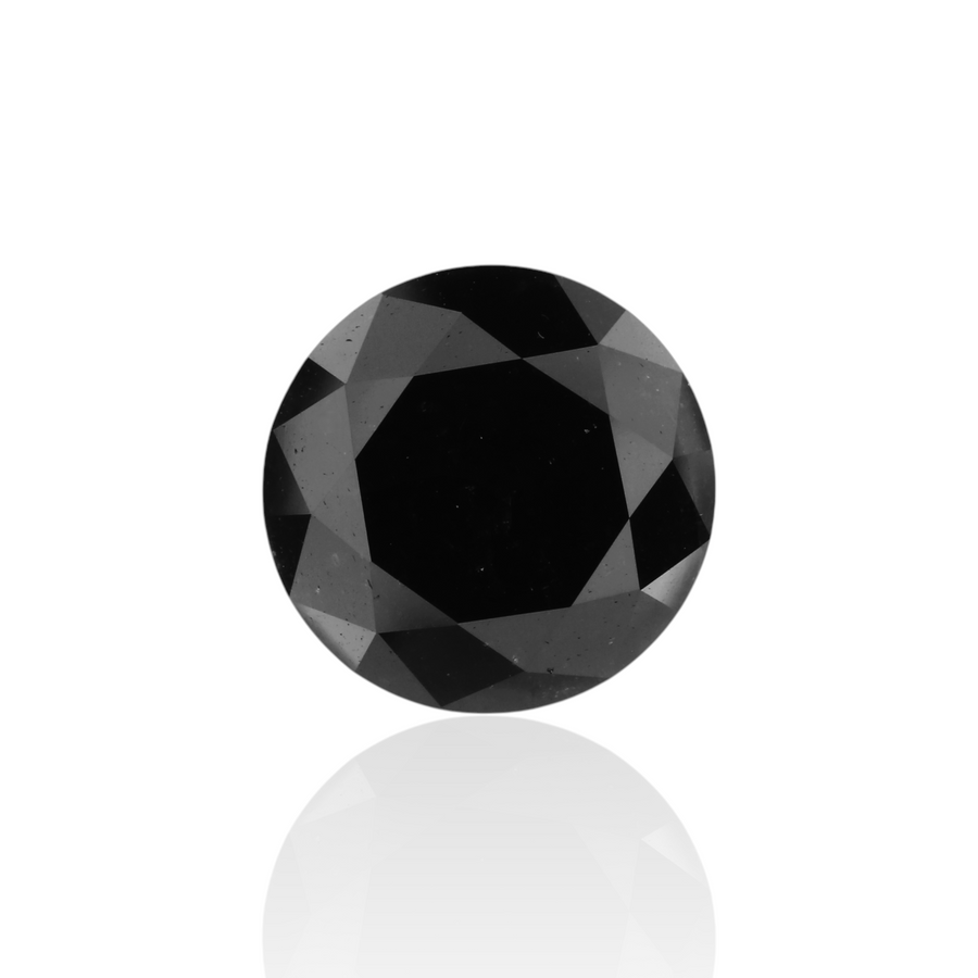 GIA 3.97 Carat Natural Fancy Black Round Diamond SE-7203GNA