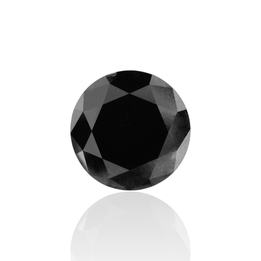 GIA 4.03 Carat Natural Fancy Black Round Diamond SE-7204GNA