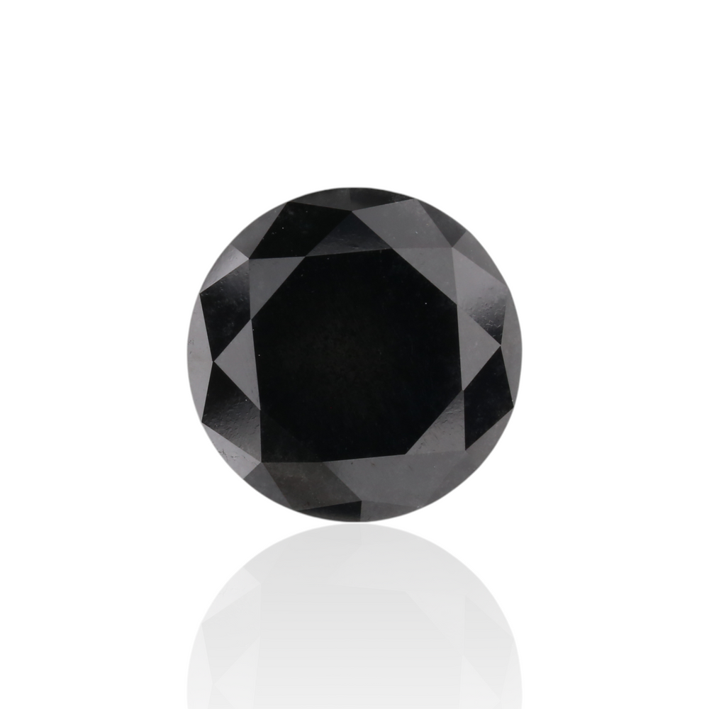 GIA 3.97 Carat Natural Fancy Black Round Diamond SE-7205GNA
