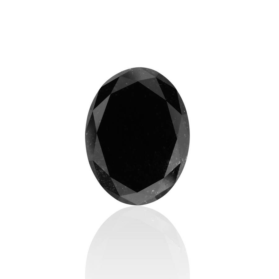 GIA 5.17 Carat Natural Fancy Black Oval Diamond SE-7226GNA