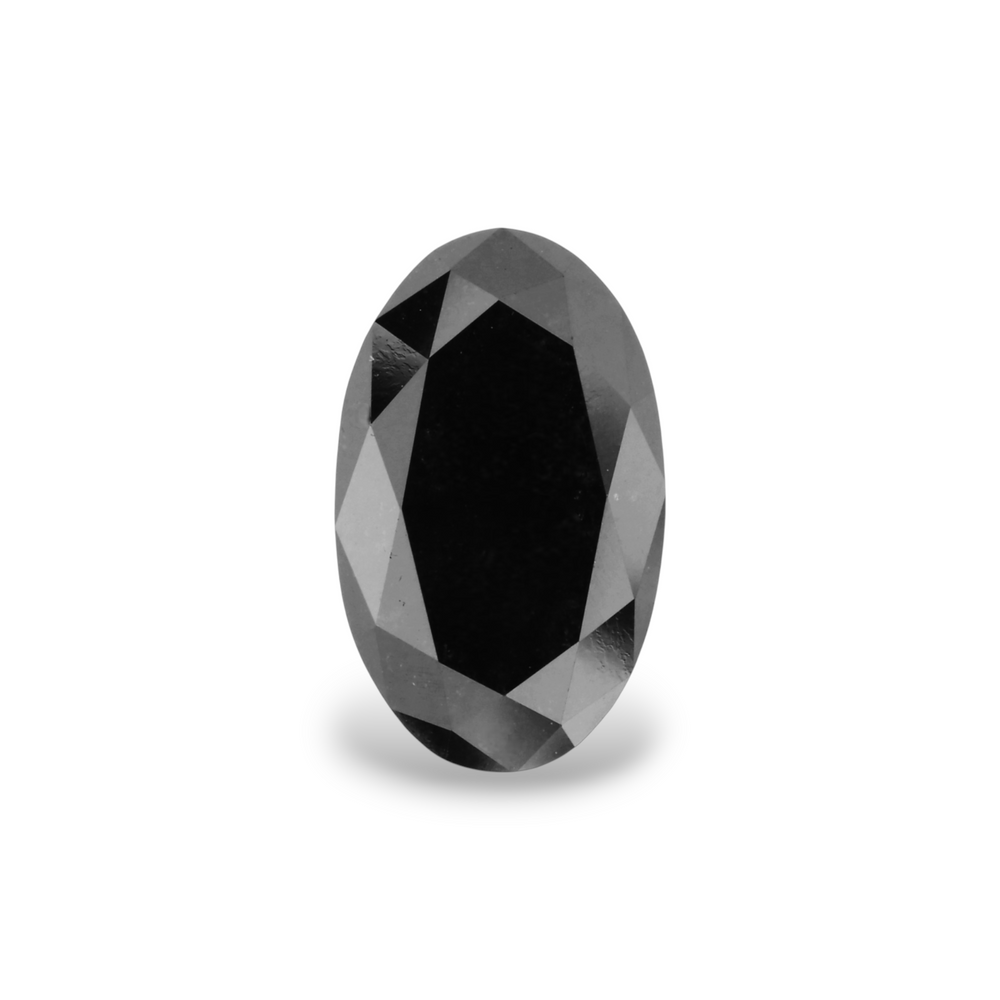 GIA 2.85 Carat Natural Fancy Black Oval Diamond SE-7228GNA