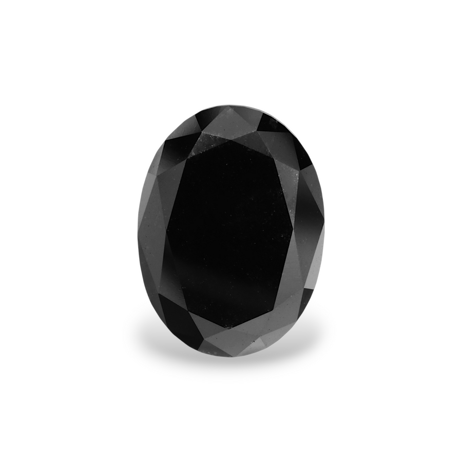 GIA 4.44 Carat Natural Fancy Black Oval Diamond SE-7251GNA