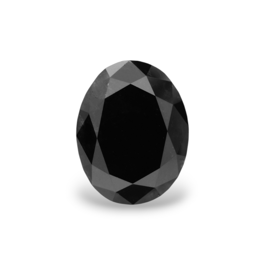 GIA 2.59 Carat Natural Fancy Black Oval Diamond SE-7252GNA