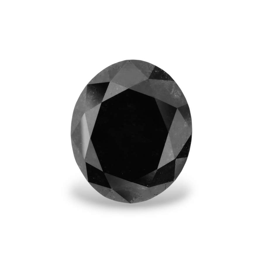 GIA 2.74 Carat Natural Fancy Black Oval Diamond SE-7256GNA