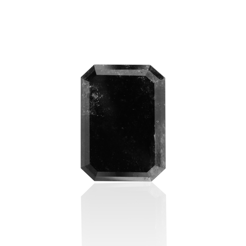 GIA 3.97 Carat Natural Fancy Black Emerald Diamond SE-7296GNA