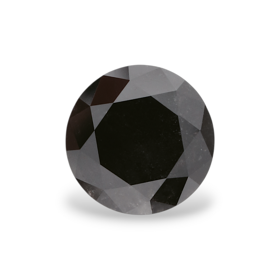 GIA 1.38 Carat Natural Fancy Black Round Diamond SE-7317GNA