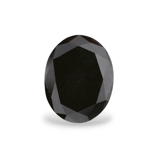 GIA 1.28 Carat Natural Fancy Black Oval Diamond SE-7568GN