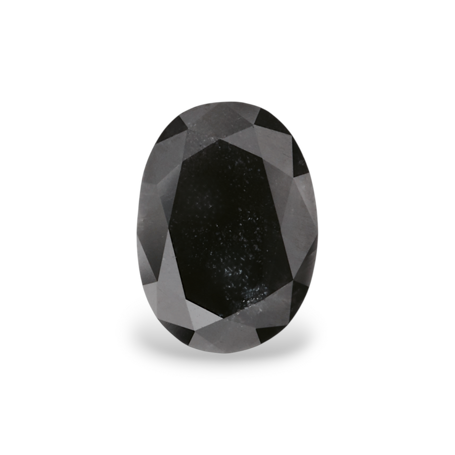 GIA 0.90 Carat Natural Fancy Black Oval Diamond SE-7596GN
