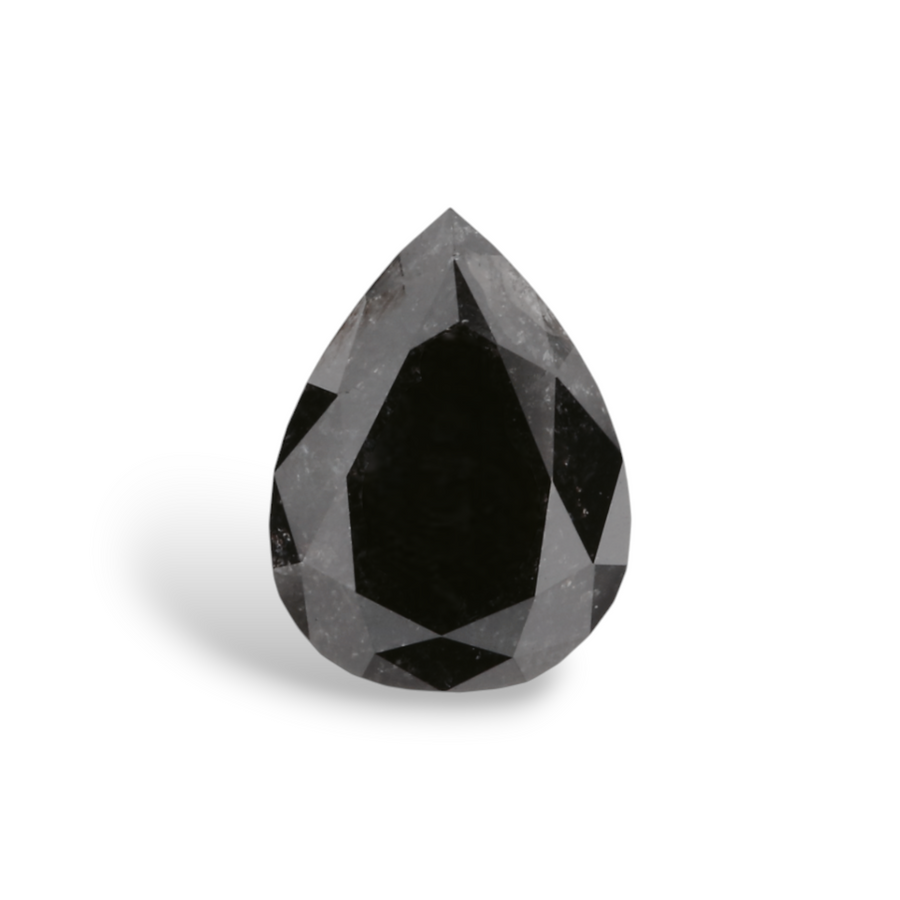 GIA 1.29 Carat Natural Fancy Black Pear Diamond SE-7819GN