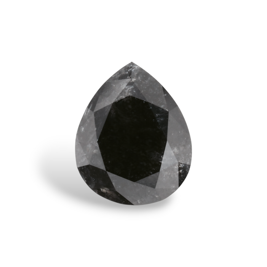GIA 1.68 Carat Natural Fancy Black Pear Diamond SE-7820GN