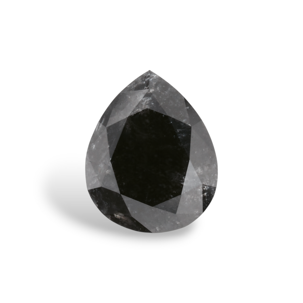 GIA 1.68 Carat Natural Fancy Black Pear Diamond SE-7820GN