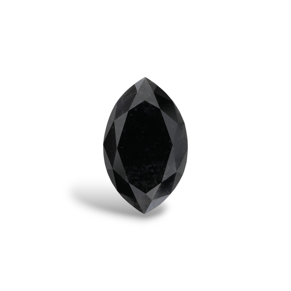 GIA 3.57 Carat Natural Fancy Black Marquise Diamond SE-7859GN