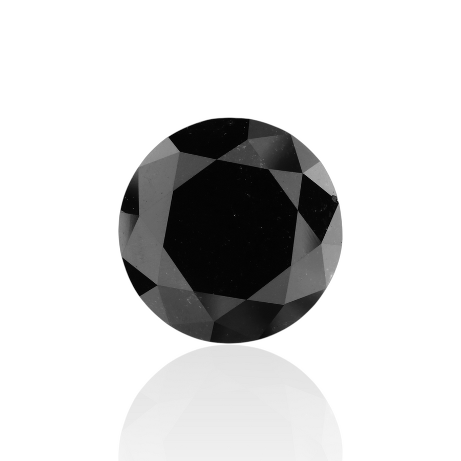 GIA 5.98 Carat Natural Fancy Black Round Diamond SE-7868GN