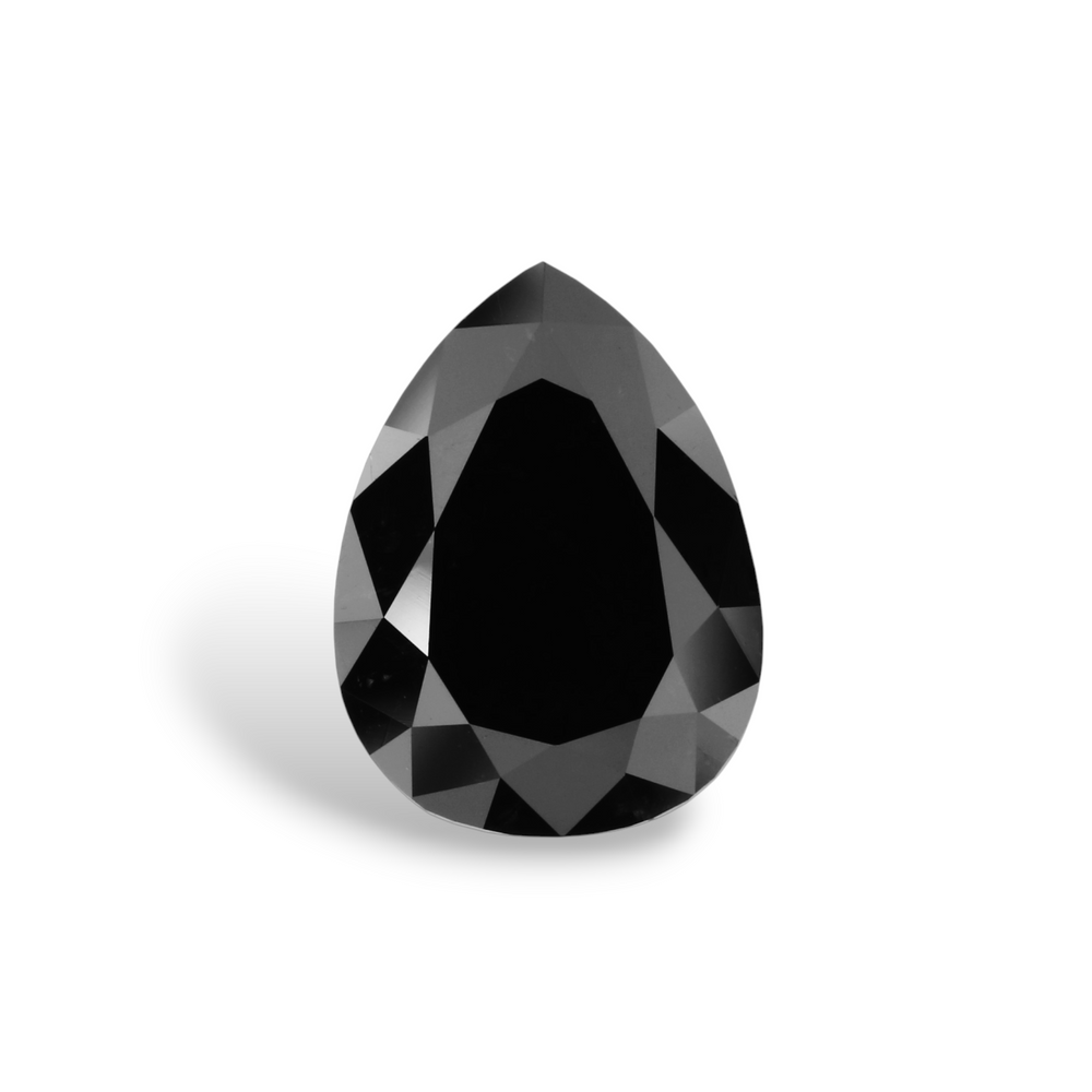 GIA 3.76 Carat Natural Fancy Black Pear Diamond SE-7895GN