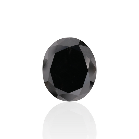 GIA 5.39 Carat Natural Fancy Black Oval Diamond SE-7915GN