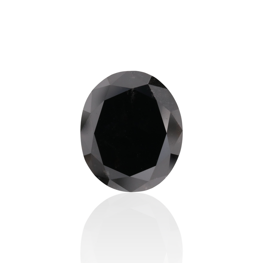 GIA 5.39 Carat Natural Fancy Black Oval Diamond SE-7915GN