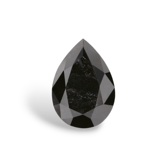 GIA 1.25 Carat Natural Fancy Black Pear Diamond SE-8198GN