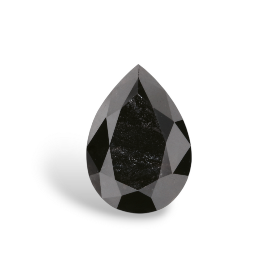 GIA 1.25 Carat Natural Fancy Black Pear Diamond SE-8198GN