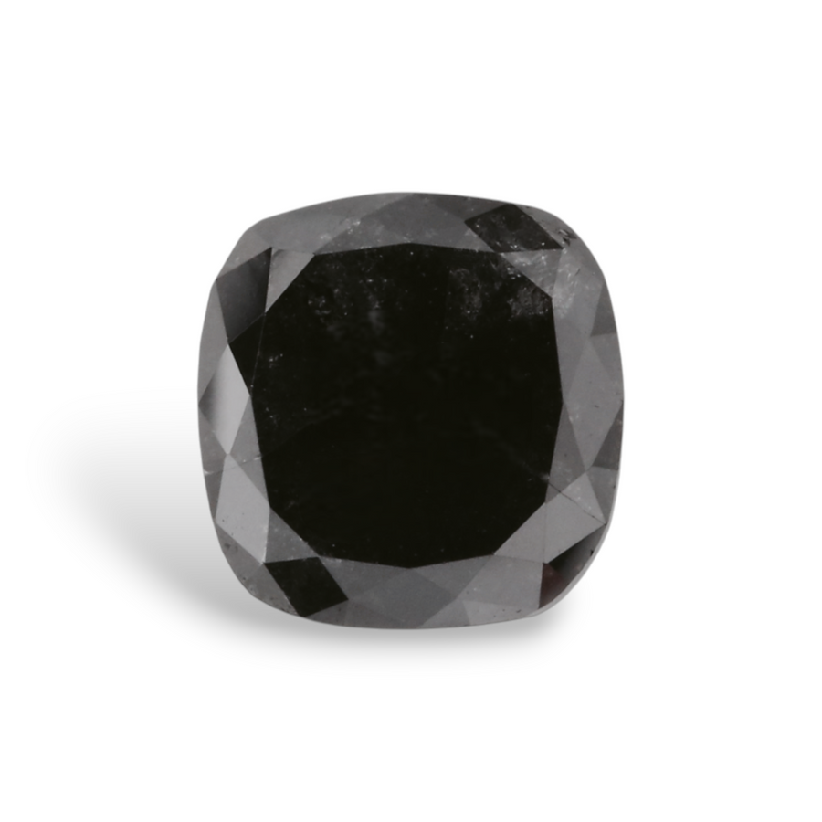 GIA 1.42 Carat Natural Fancy Black Cushion Diamond SE-8262GN
