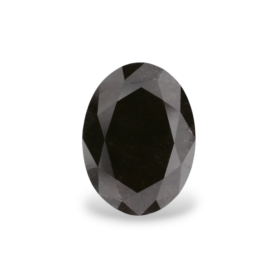 GIA 2.70 Carat Natural Fancy Black Oval Diamond SE-8302GN