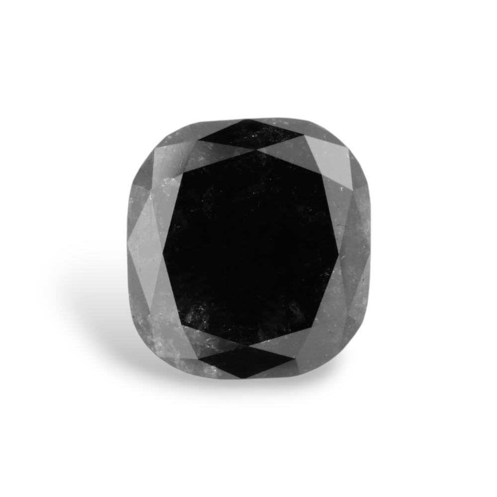 GIA 3.98 Carat Natural Fancy Black Cushion Diamond SE-8340GN