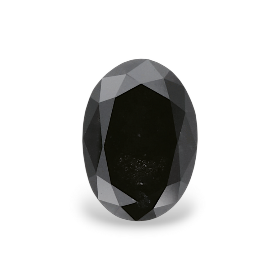 GIA 1.39 Carat Natural Fancy Black Oval Diamond SE-8576GN