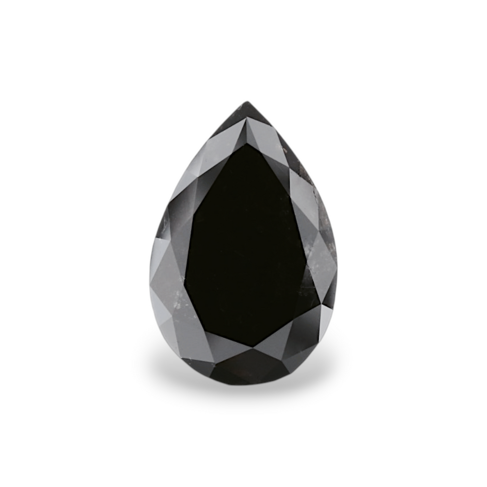 GIA 3.37 Carat Natural Fancy Black Pear Diamond SE-8594GN
