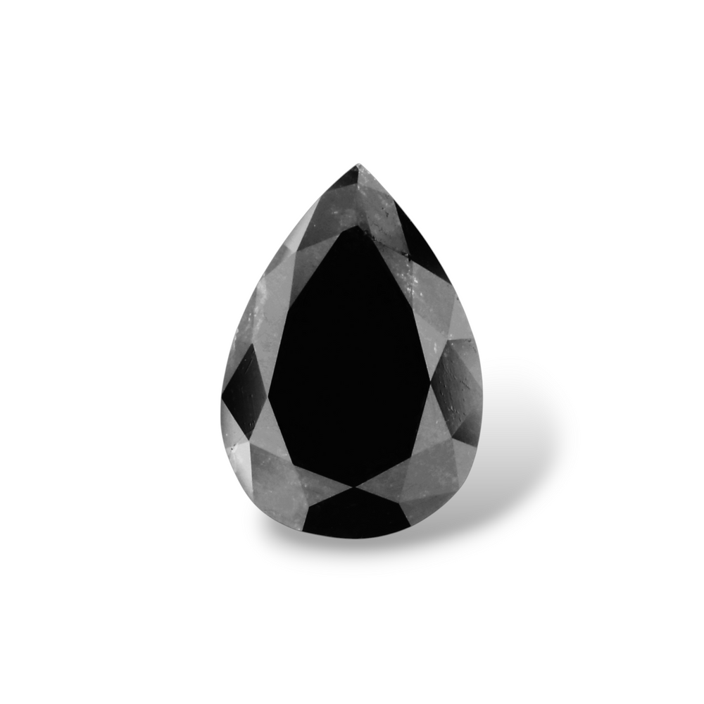GIA 1.24 Carat Natural Fancy Black Pear Diamond SE-8596GN