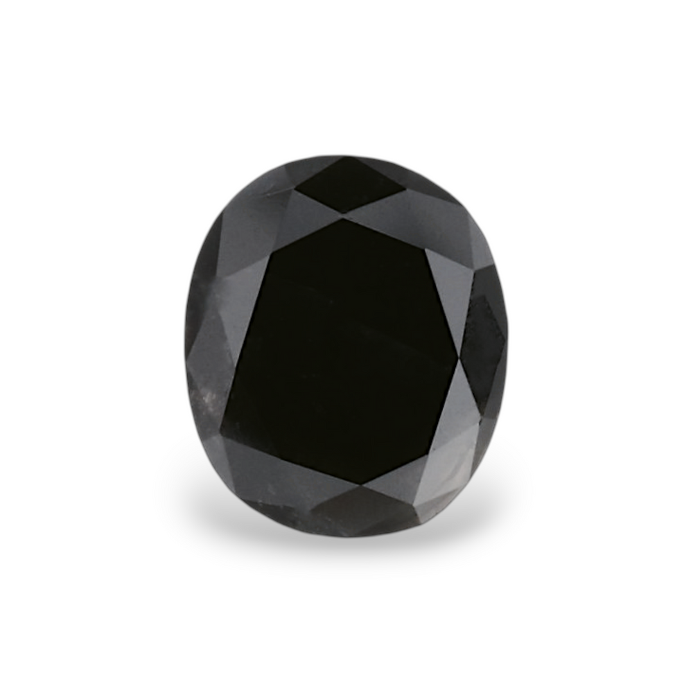 GIA 0.88 Carat Natural Fancy Black Oval Diamond SE-8636GN