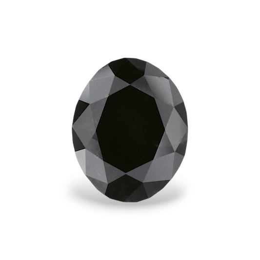 GIA 2.12 Carat Natural Fancy Black Oval Diamond SE-8641GN