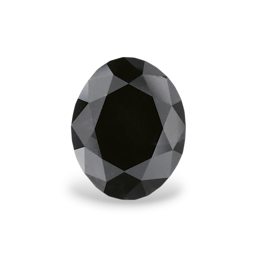 GIA 2.12 Carat Natural Fancy Black Oval Diamond SE-8641GN