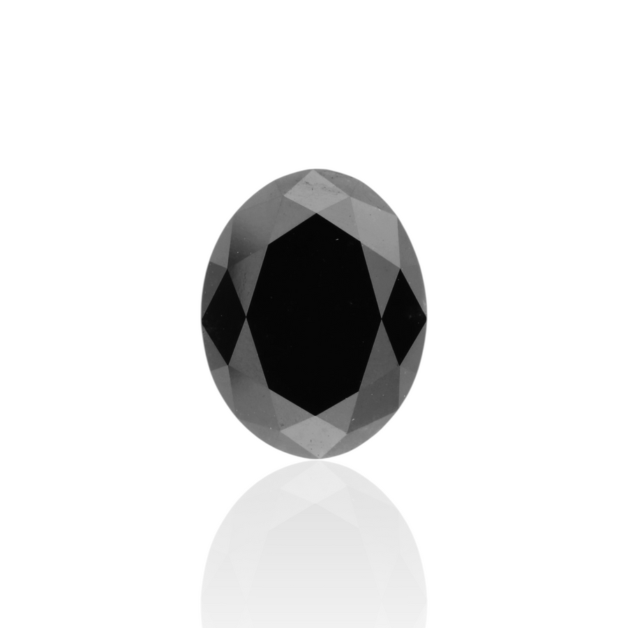 GIA 3.29 Carat Natural Fancy Black Oval Diamond SE-8642GN