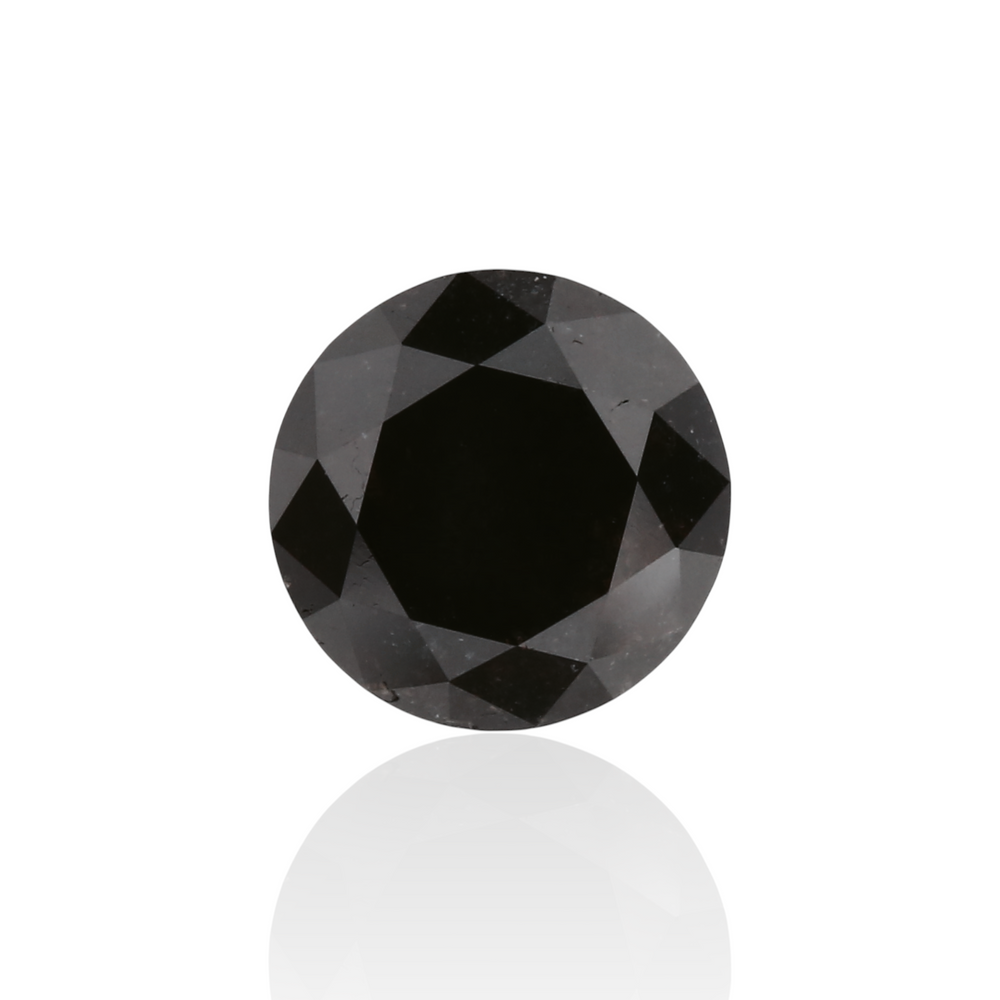 GIA 1.11 Carat Natural Fancy Black Round Diamond SE-8648GN