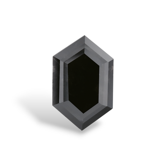 GIA 4.64 Carat Natural Fancy Black Hexagonal Diamond SE-8740GN